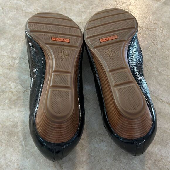 Cole Haan Black Patent Peep Toe Wedges - Picture 5 of 6